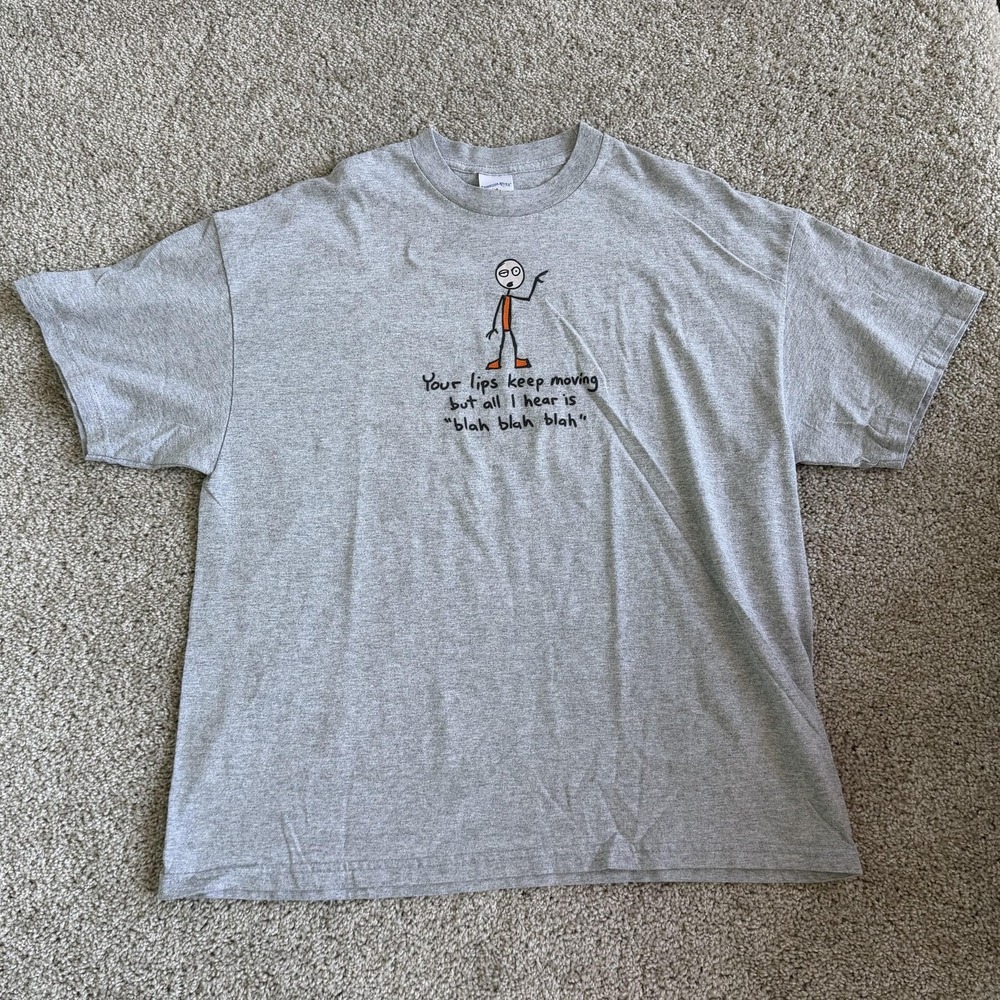 Y2K Tennessee River Your Lips Keep Moving Shirt Mens XL Gray Funny Tee T-Shirt